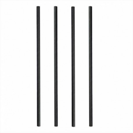 Paille en papier noir