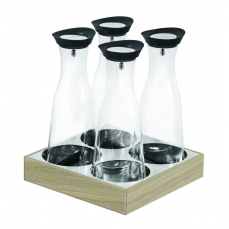 RAFRAICHISSEUR 4 CARAFES SOCLE BOIS