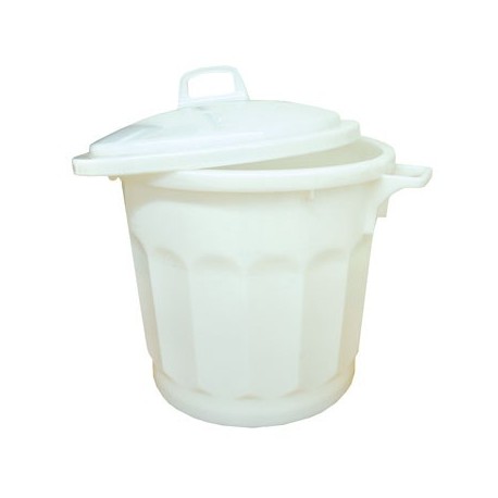 CONTENEUR ALIMENTAIRE BLANC AVEC COUVERCLE 75L